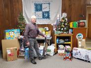 Christmas gifts generously donated for the giving tree